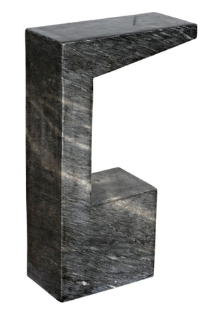 Noir Aero Side Table – Artisan-Crafted Elegance for Modern Living Spaces with Timeless Marble Finish Black Marble GTAB978B