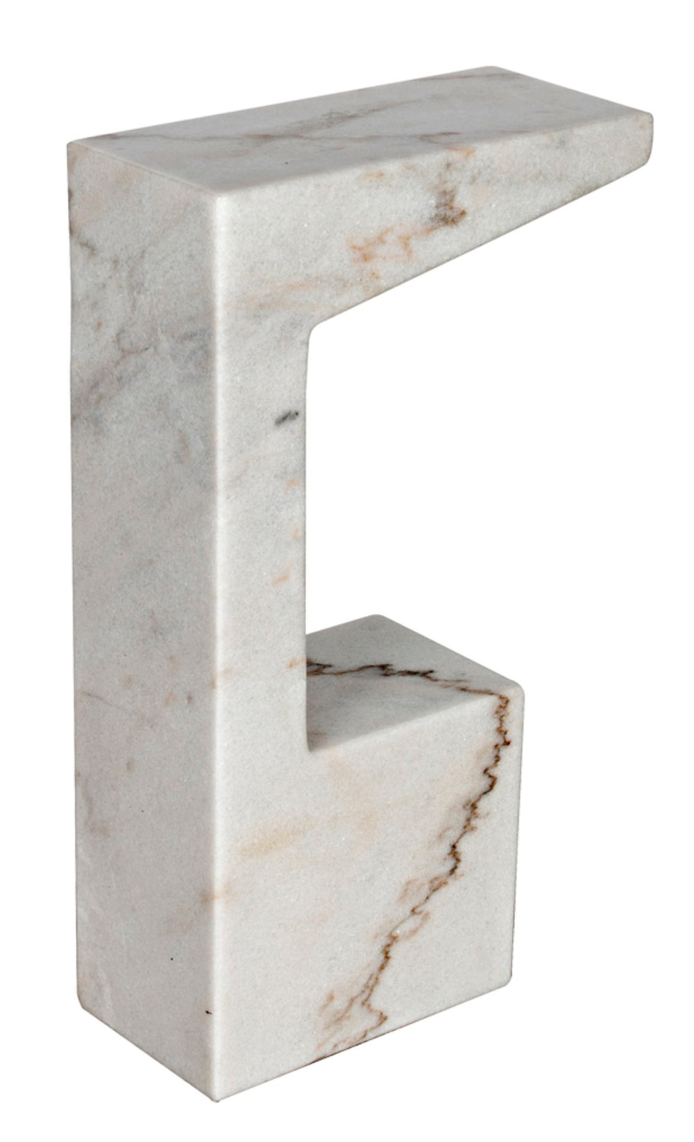 Noir Aero Side Table – Artisan-Crafted Elegance for Modern Living Spaces with Timeless Marble Finish White Marble GTAB978W