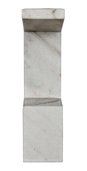 Noir Aero Side Table – Artisan-Crafted Elegance for Modern Living Spaces with Timeless Marble Finish White Marble GTAB978W