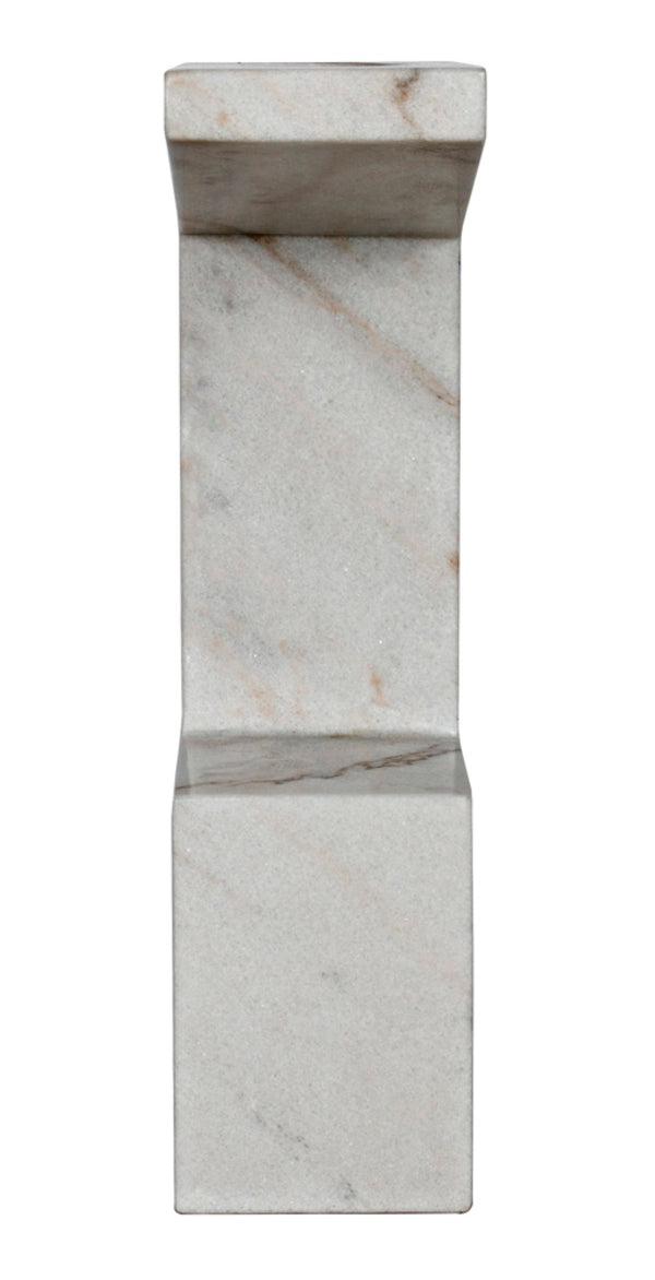 Noir Aero Side Table – Artisan-Crafted Elegance for Modern Living Spaces with Timeless Marble Finish White Marble GTAB978W