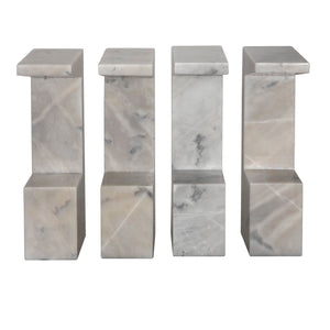 Noir Aero Side Table – Artisan-Crafted Elegance for Modern Living Spaces with Timeless Marble Finish White Marble GTAB978W