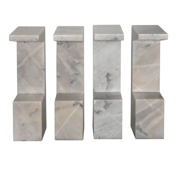 Noir Aero Side Table – Artisan-Crafted Elegance for Modern Living Spaces with Timeless Marble Finish White Marble GTAB978W