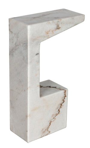 Noir Aero Side Table – Artisan-Crafted Elegance for Modern Living Spaces with Timeless Marble Finish White Marble GTAB978W