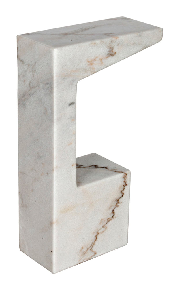 Noir Aero Side Table – Artisan-Crafted Elegance for Modern Living Spaces with Timeless Marble Finish White Marble GTAB978W