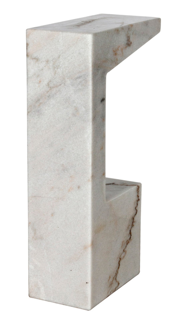 Noir Aero Side Table – Artisan-Crafted Elegance for Modern Living Spaces with Timeless Marble Finish White Marble GTAB978W