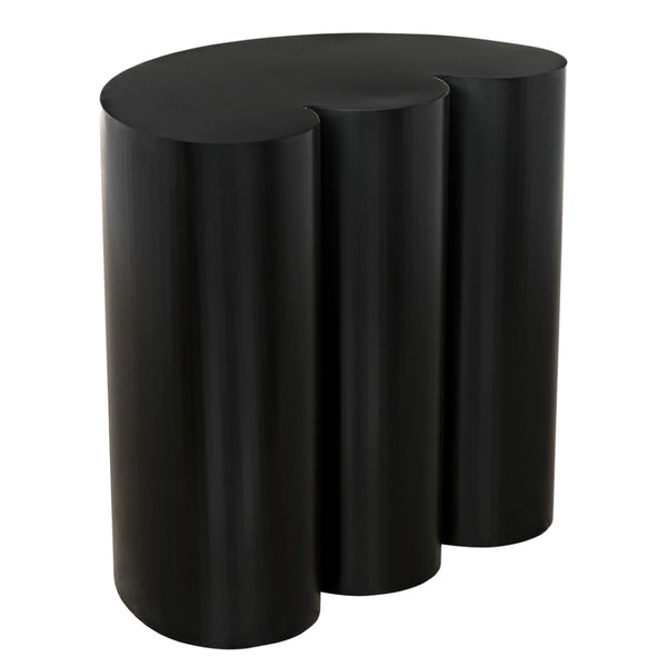 Noir Bast Side Table: Sculptural Matte Black Accent with Elliptical Top for Modern & Eclectic Interiors GTAB980MTB