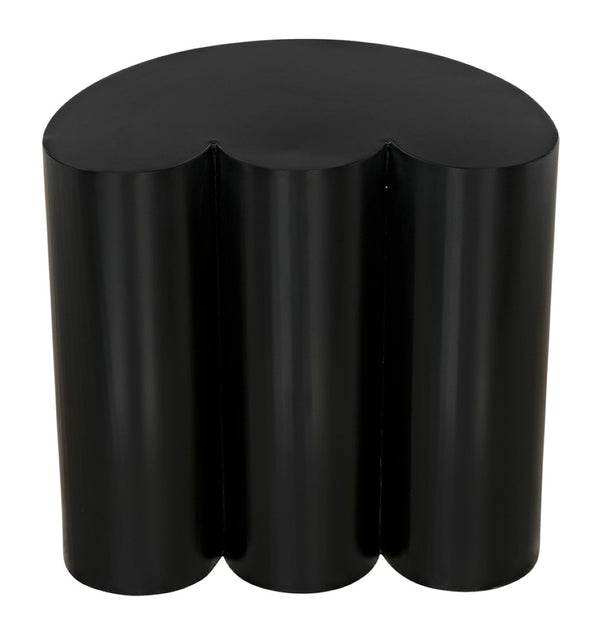 Noir Bast Side Table: Sculptural Matte Black Accent with Elliptical Top for Modern & Eclectic Interiors GTAB980MTB