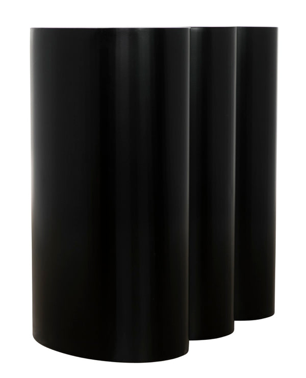 Noir Bast Side Table: Sculptural Matte Black Accent with Elliptical Top for Modern & Eclectic Interiors GTAB980MTB