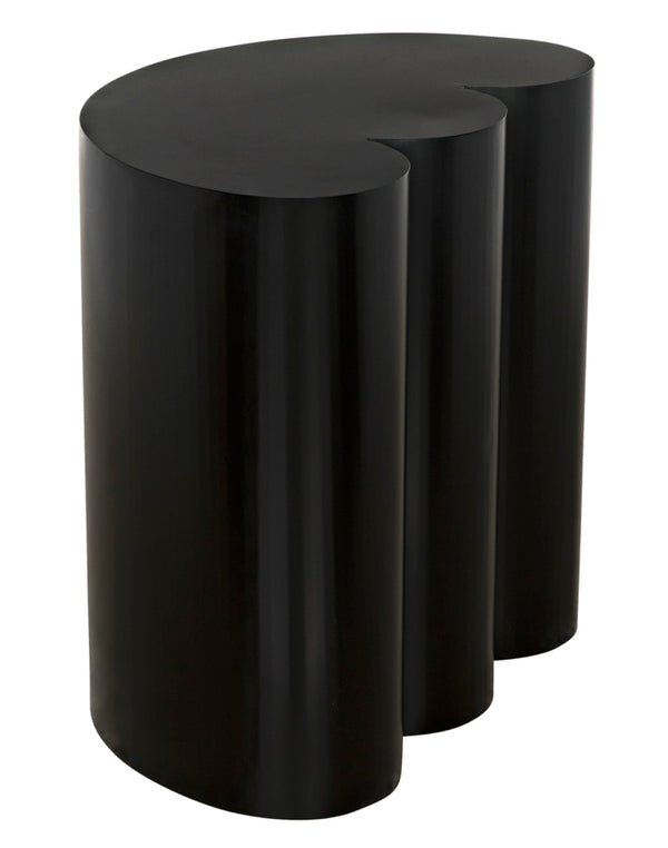 Noir Bast Side Table: Sculptural Matte Black Accent with Elliptical Top for Modern & Eclectic Interiors GTAB980MTB