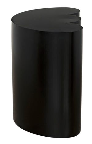 Noir Bast Side Table: Sculptural Matte Black Accent with Elliptical Top for Modern & Eclectic Interiors GTAB980MTB