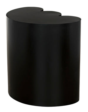 Noir Bast Side Table: Sculptural Matte Black Accent with Elliptical Top for Modern & Eclectic Interiors GTAB980MTB