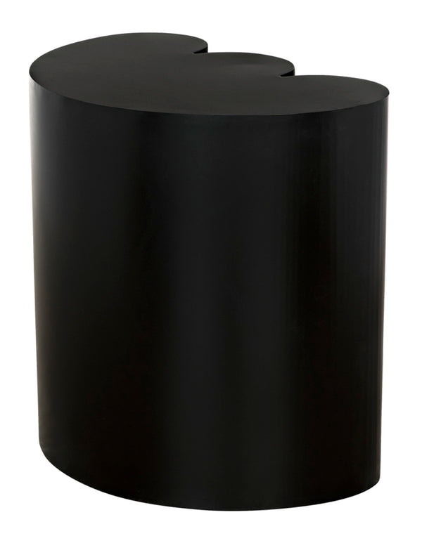 Noir Bast Side Table: Sculptural Matte Black Accent with Elliptical Top for Modern & Eclectic Interiors GTAB980MTB