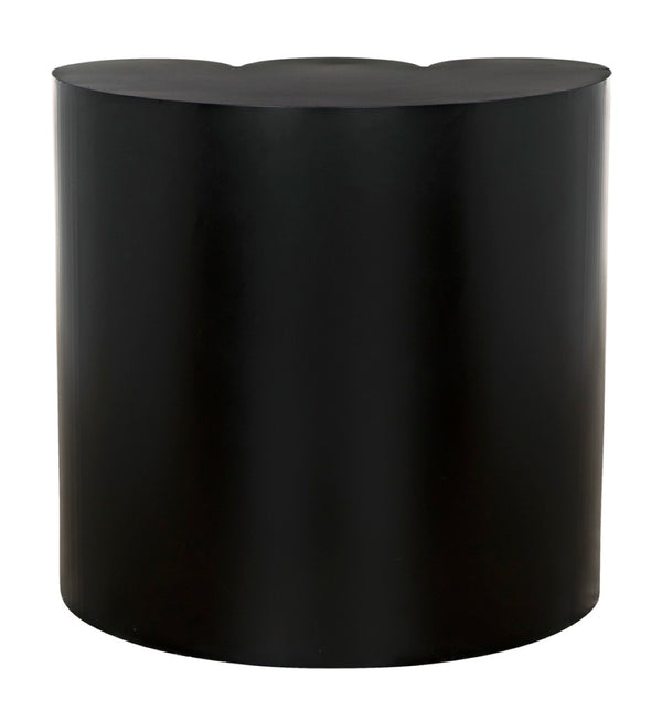 Noir Bast Side Table: Sculptural Matte Black Accent with Elliptical Top for Modern & Eclectic Interiors GTAB980MTB