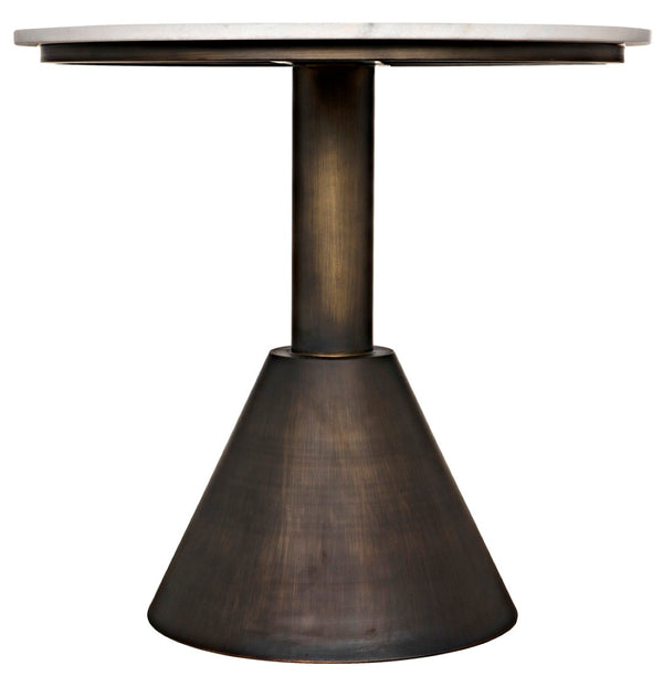 Noir Joseph Side Table - Handcrafted Aged Brass & White Marble Accent for Modern Living Spaces & Durability GTAB982AB