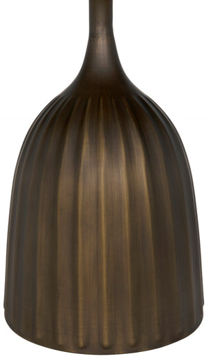 Noir Samuel Side Table - Artisan-Crafted Aged Brass Accent Table with Elegant White Marble Top GTAB984AB