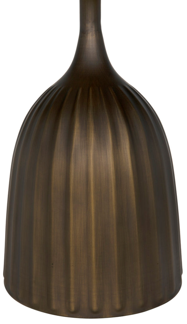 Noir Samuel Side Table - Artisan-Crafted Aged Brass Accent Table with Elegant White Marble Top GTAB984AB