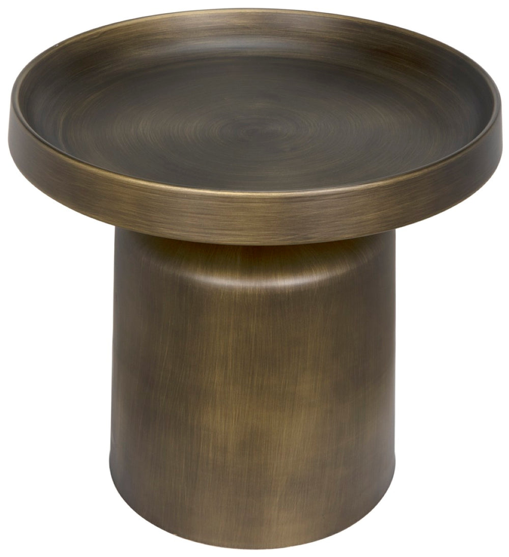 Noir Lee Side Table - Artisan-Crafted Aged Brass Accent with Sturdy Iron Frame for Versatile Styling GTAB986AB