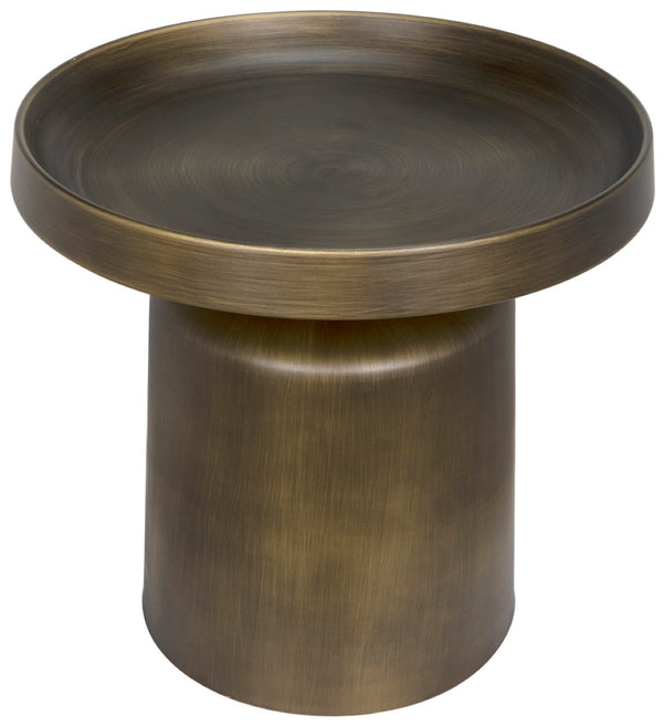 Noir Lee Side Table - Artisan-Crafted Aged Brass Accent with Sturdy Iron Frame for Versatile Styling GTAB986AB