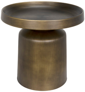 Noir Lee Side Table - Artisan-Crafted Aged Brass Accent with Sturdy Iron Frame for Versatile Styling GTAB986AB