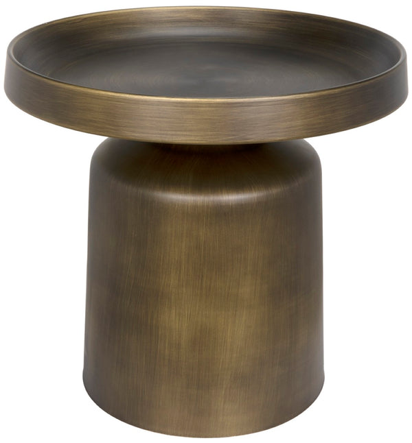 Noir Lee Side Table - Artisan-Crafted Aged Brass Accent with Sturdy Iron Frame for Versatile Styling GTAB986AB