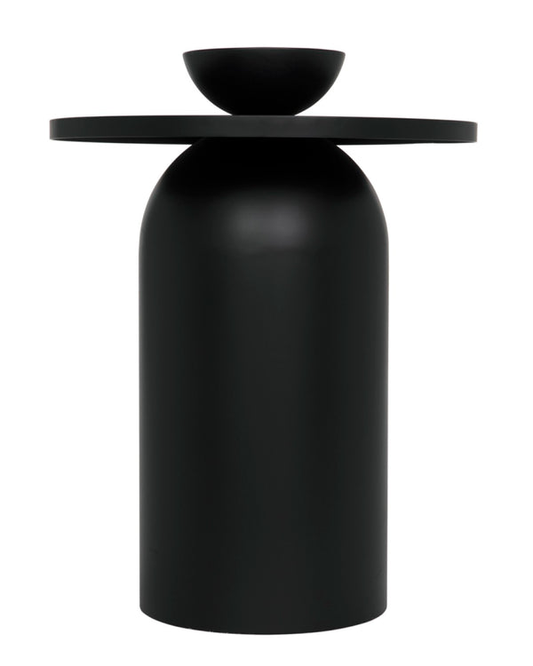 Noir Arabella Handcrafted Metal Side Table - Modern Geometric Design for Stylish Home Decor & Versatility GTAB987MTB