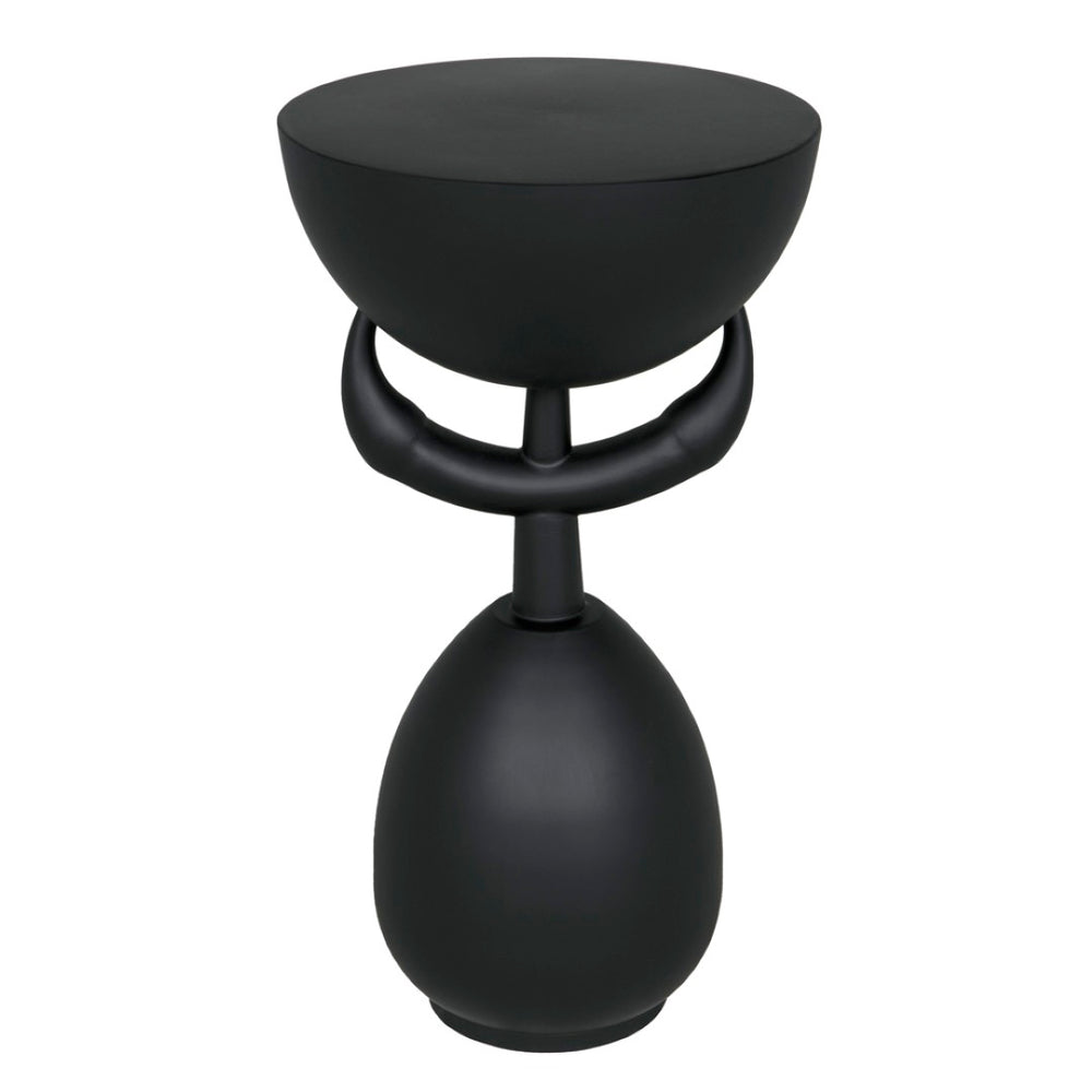 Noir Africa Side Table – Modern Minimalist Metal Accent Table in Matte Black for Stylish Living Spaces GTAB992MTB