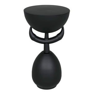 Noir Africa Side Table – Modern Minimalist Metal Accent Table in Matte Black for Stylish Living Spaces GTAB992MTB