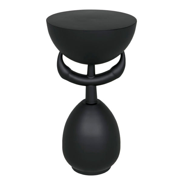 Noir Africa Side Table – Modern Minimalist Metal Accent Table in Matte Black for Stylish Living Spaces GTAB992MTB