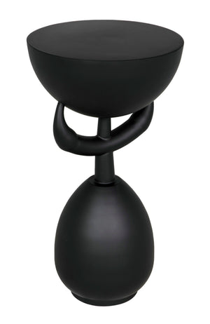 Noir Africa Side Table – Modern Minimalist Metal Accent Table in Matte Black for Stylish Living Spaces GTAB992MTB