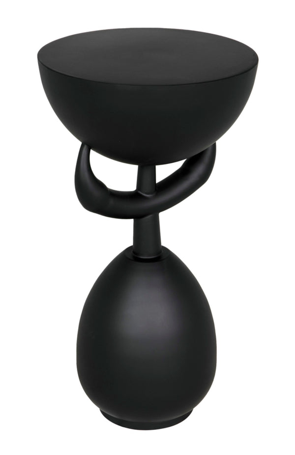 Noir Africa Side Table – Modern Minimalist Metal Accent Table in Matte Black for Stylish Living Spaces GTAB992MTB