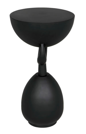 Noir Africa Side Table – Modern Minimalist Metal Accent Table in Matte Black for Stylish Living Spaces GTAB992MTB