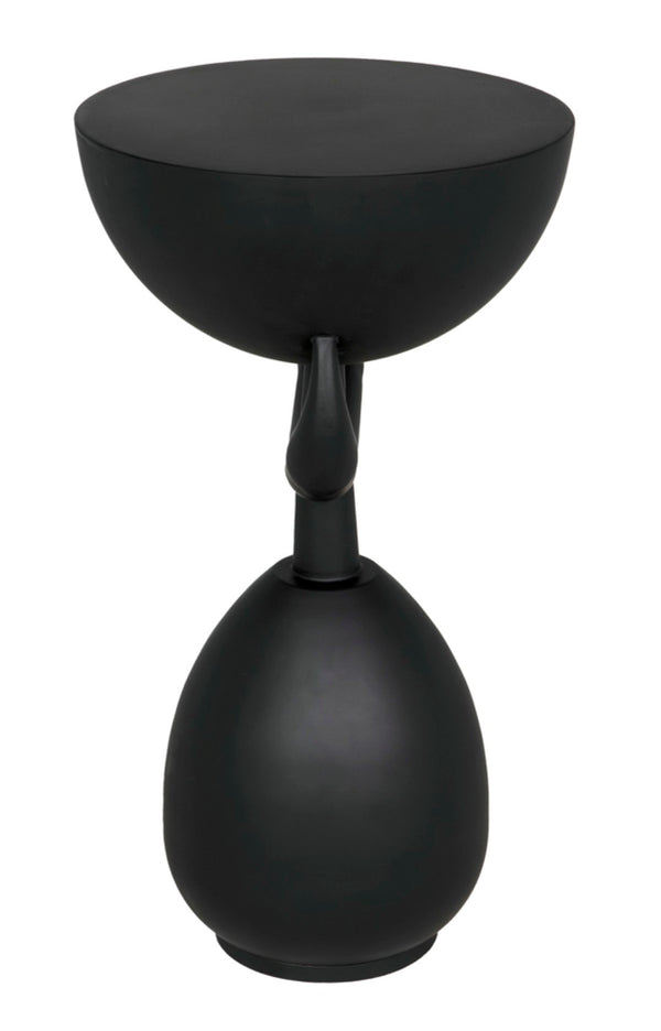 Noir Africa Side Table – Modern Minimalist Metal Accent Table in Matte Black for Stylish Living Spaces GTAB992MTB