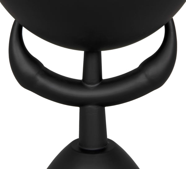 Noir Africa Side Table – Modern Minimalist Metal Accent Table in Matte Black for Stylish Living Spaces GTAB992MTB