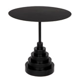 Nova Round Side Table GTAB998MTB Matte Black Noir