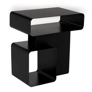 Noir Danville Side Table - Modern Minimalist Accent Table with Durable Iron Frame for Any Room Decor Matte Black GTAB999MTB