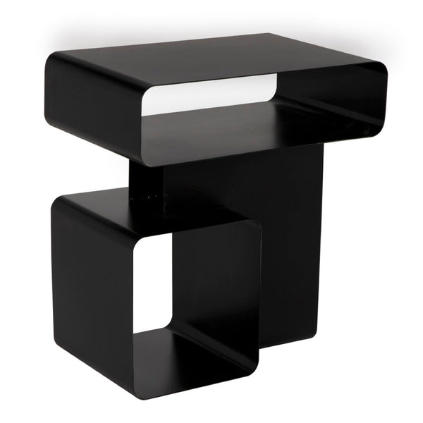 Noir Danville Side Table - Modern Minimalist Accent Table with Durable Iron Frame for Any Room Decor Matte Black GTAB999MTB
