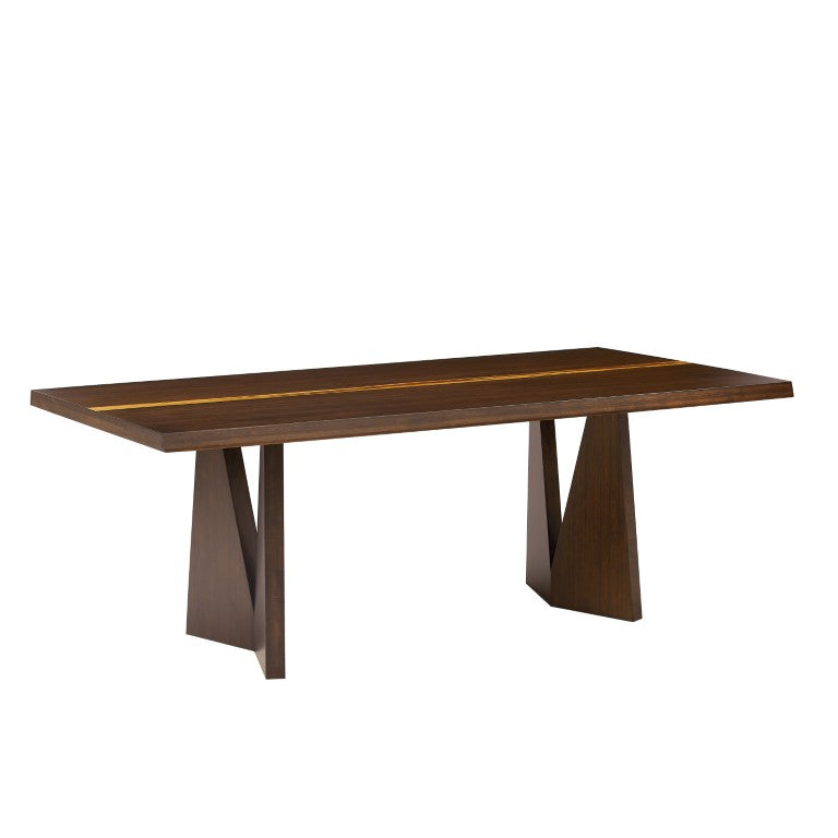 Greenington Torrey Solid Bamboo Dining Table with Geometric Pedestal Base and Tiger Grain Accent GTO002BL