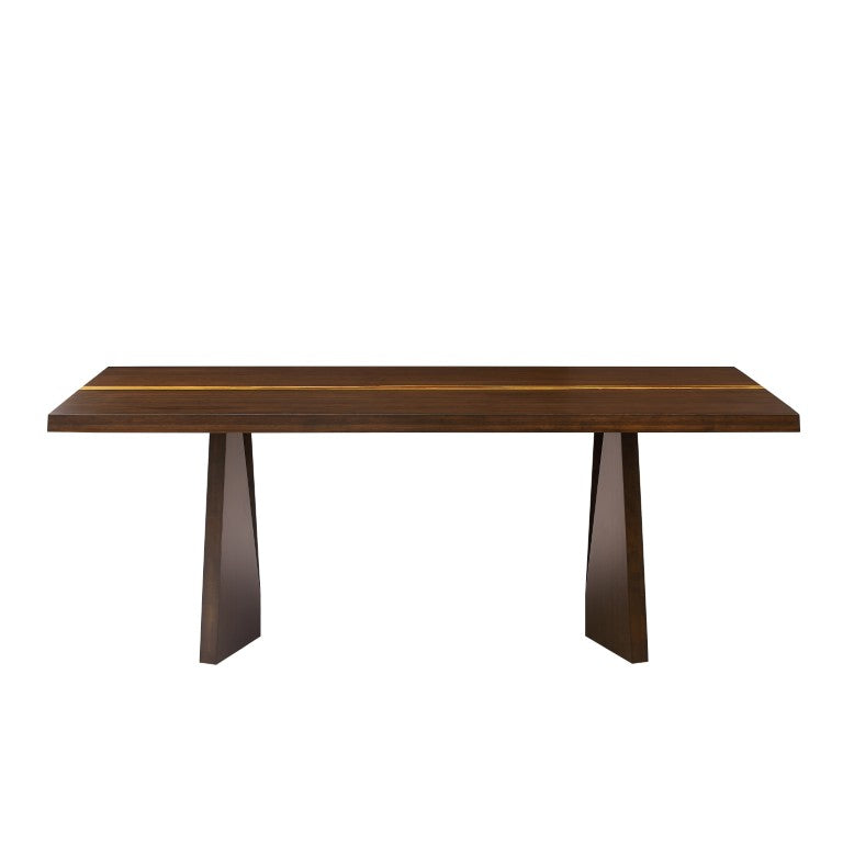Greenington Torrey Solid Bamboo Dining Table with Geometric Pedestal Base and Tiger Grain Accent GTO002BL