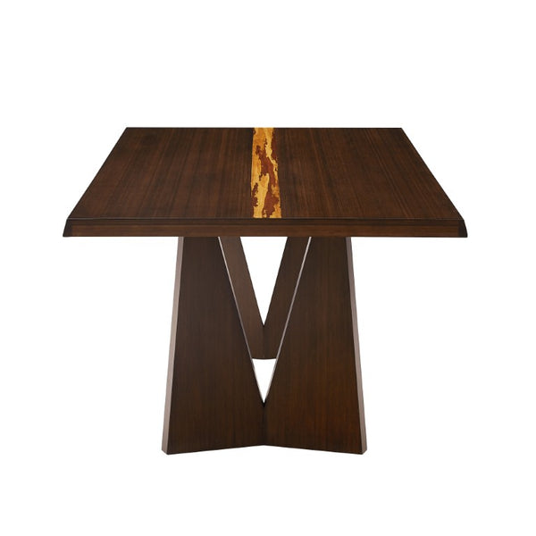 Greenington Torrey Solid Bamboo Dining Table with Geometric Pedestal Base and Tiger Grain Accent GTO002BL