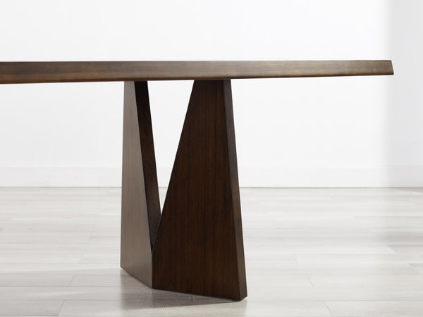 Greenington Torrey Solid Bamboo Dining Table with Geometric Pedestal Base and Tiger Grain Accent GTO002BL