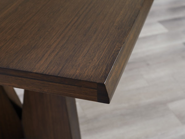 Greenington Torrey Solid Bamboo Dining Table with Geometric Pedestal Base and Tiger Grain Accent GTO002BL