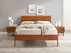 Greenington Ventura King Platform Bed Solid Moso Bamboo Eco Friendly Sustainable Bedroom Frame Amber GVA0002AM