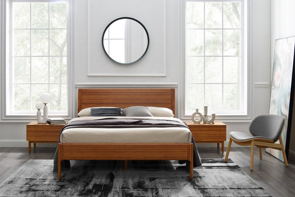 Greenington Ventura King Platform Bed Solid Moso Bamboo Eco Friendly Sustainable Bedroom Frame Amber GVA0002AM
