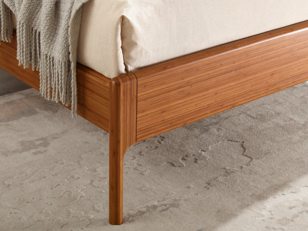 Greenington Ventura California King Platform Bed Solid Bamboo Modern Minimalist Bedroom Frame Amber GVA0003AM