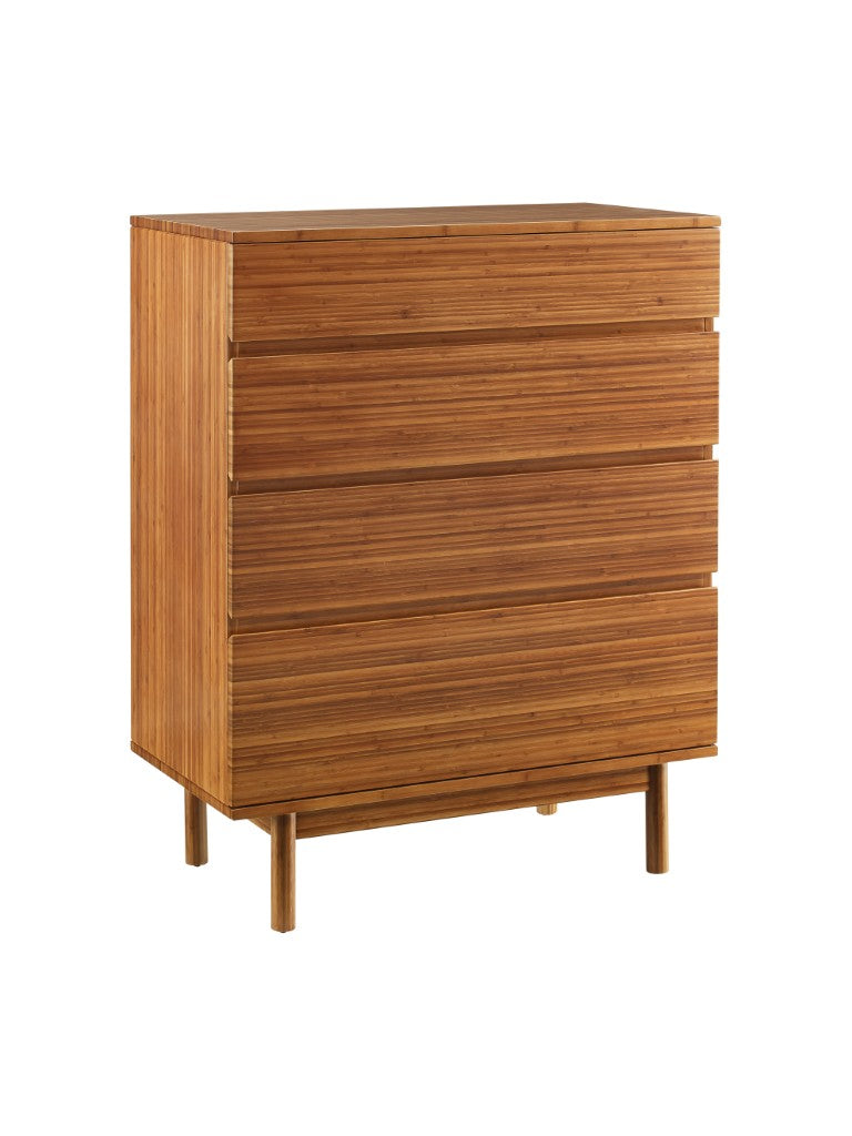 Greenington Ventura Solid Bamboo Tall Chest Four Drawer Eco Friendly Modern Bedroom Storage GVA0005AM