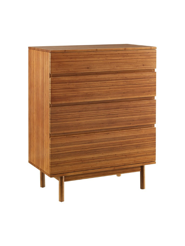 Greenington Ventura Solid Bamboo Tall Chest Four Drawer Eco Friendly Modern Bedroom Storage GVA0005AM