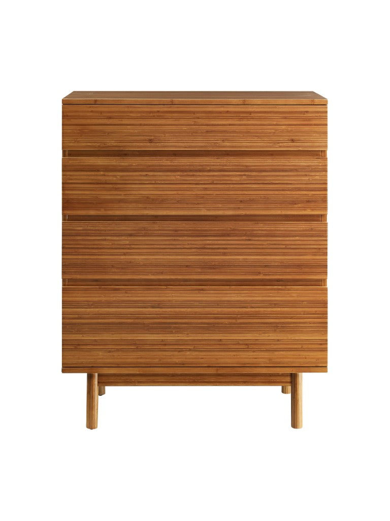 Greenington Ventura Solid Bamboo Tall Chest Four Drawer Eco Friendly Modern Bedroom Storage GVA0005AM