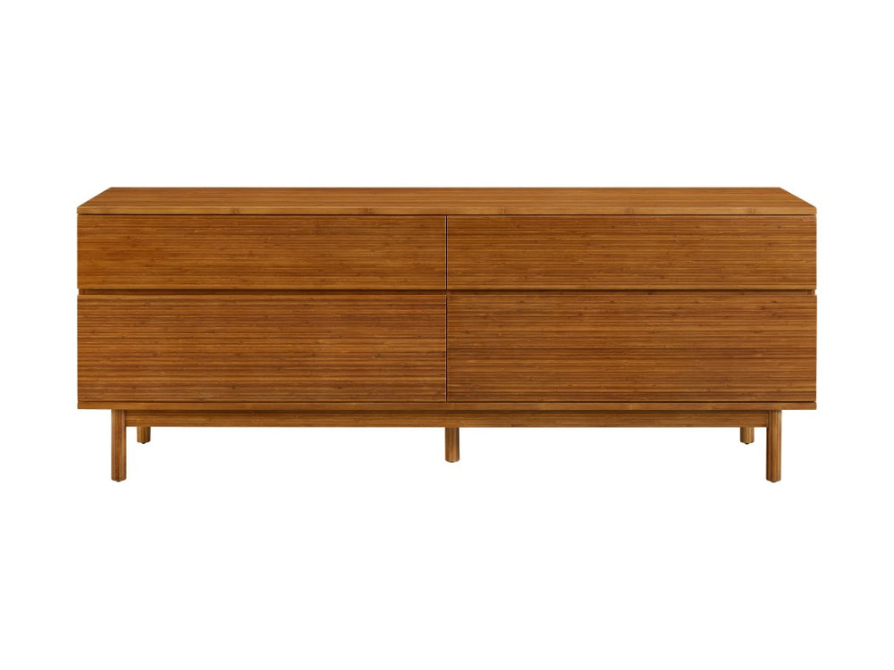 Greenington Ventura Solid Moso Bamboo Four Drawer Double Dresser with Dovetail Storage GVA0006AM