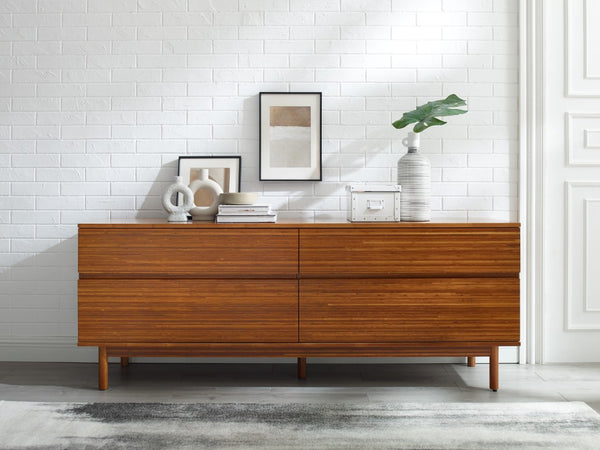 Greenington Ventura Solid Moso Bamboo Four Drawer Double Dresser with Dovetail Storage GVA0006AM