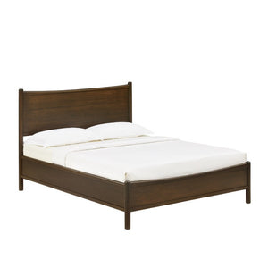 Greenington Weston Solid Bamboo King Platform Bed Mid Century Sweeping Headboard Low Profile Frame Black Walnut GW0002BL